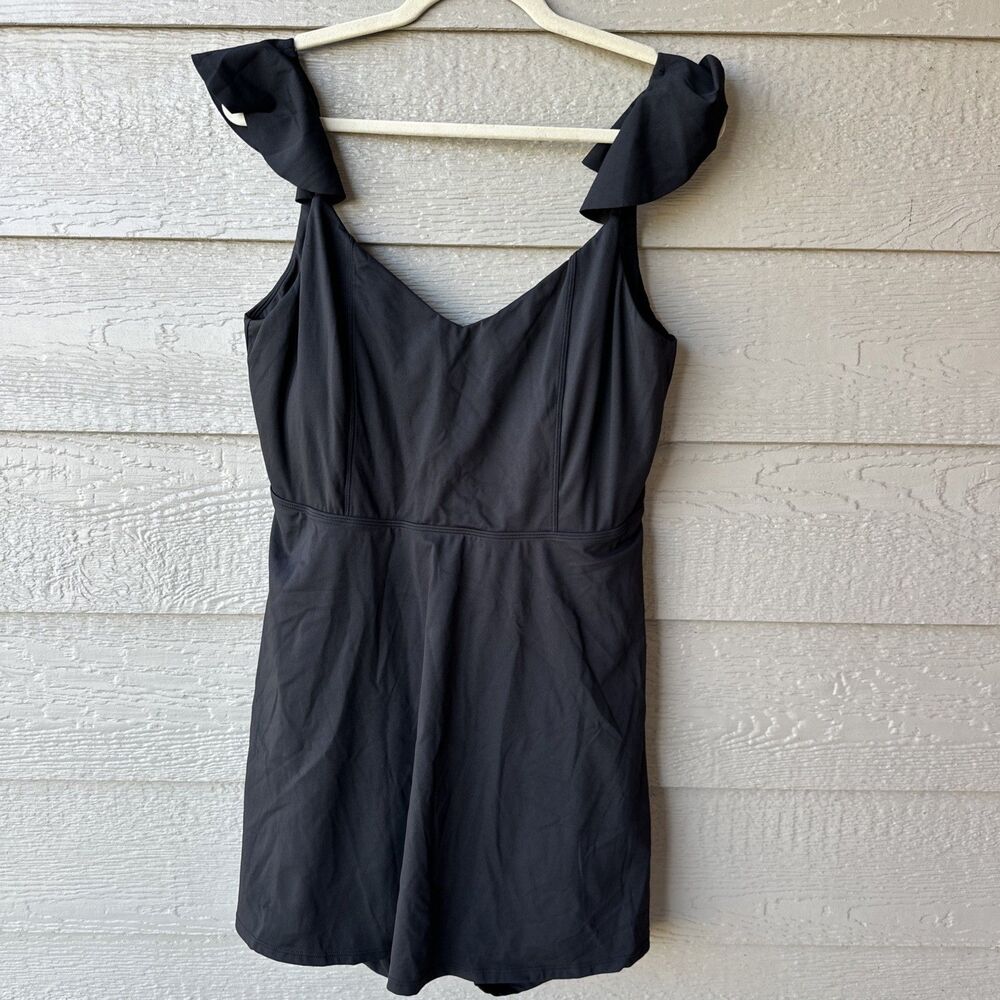HALARA Women's XL Black Backless Athletic Active Dress with Pockets LQPBW